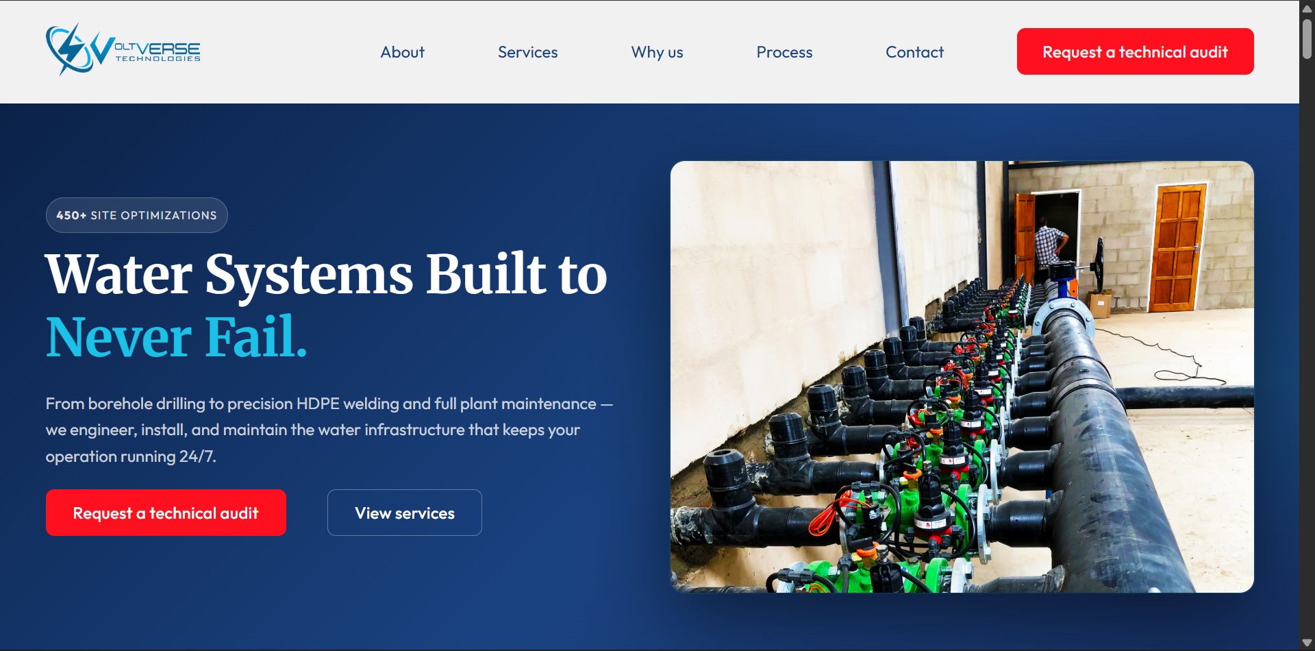 VoltVerse Technologies website screenshot
